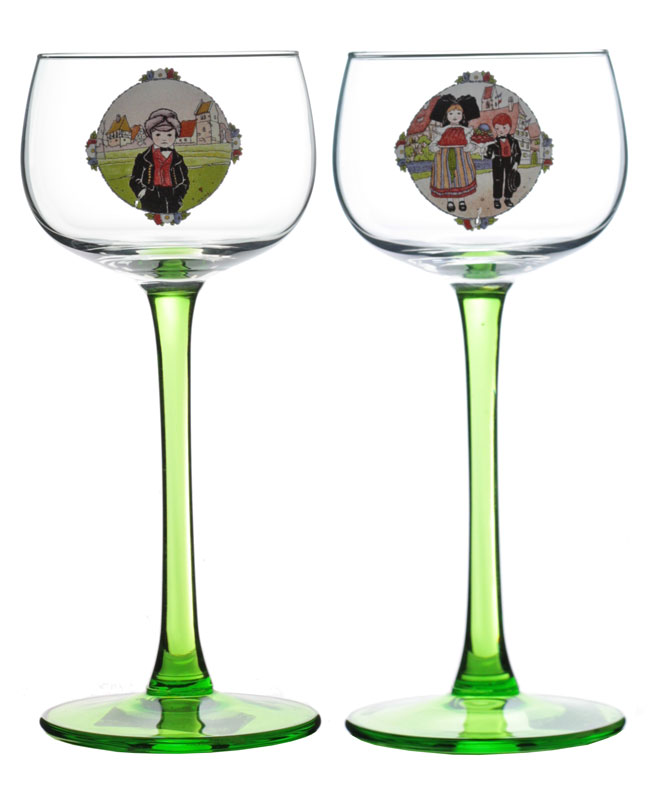 LOT 12 verres À Pied Vert Verres À Vin Blanc Alsace Grappes De