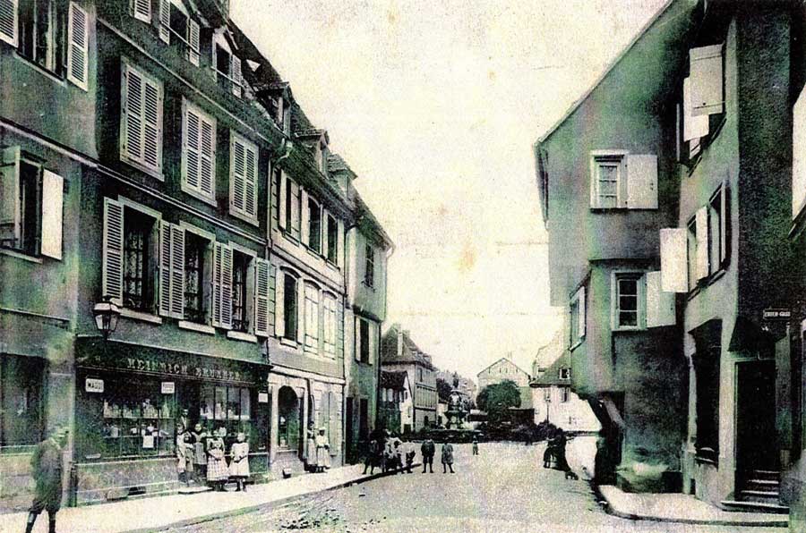 L'épicerie dans la Grand Rue à Colmar dans les années 1900