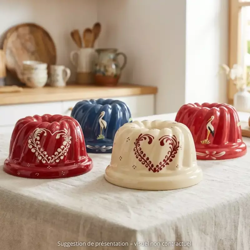 Moule &agrave; Kouglof ou Kougelhopf en terre cuite de Soufflenheim