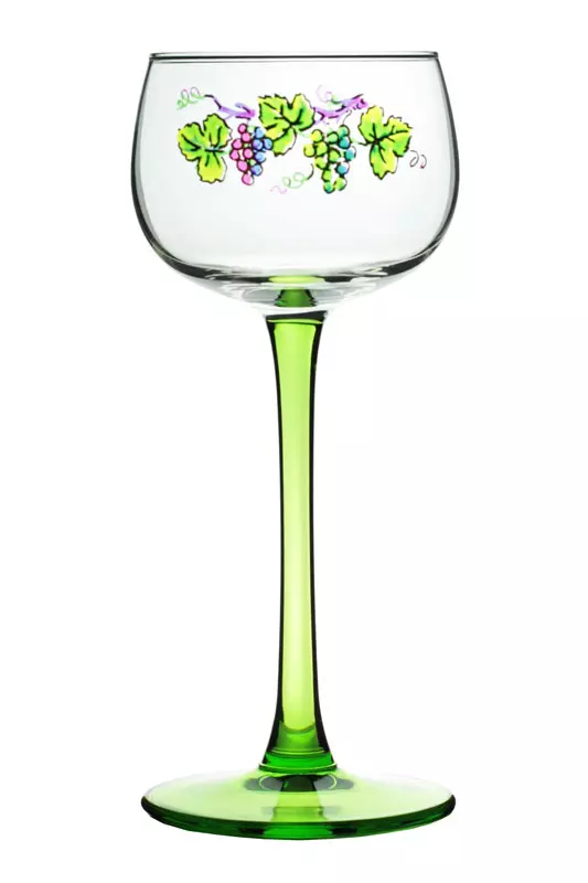 6 Verres Vin d'Alsace Décor Vigne