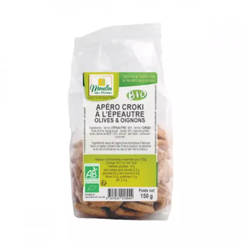 Apéro Croki à l'Epeautre Olives et Oignons