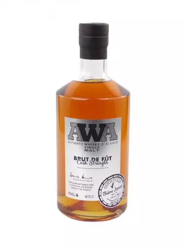 Whisky Brut de Fût Élevé en Fût de Bière Stout Alsace