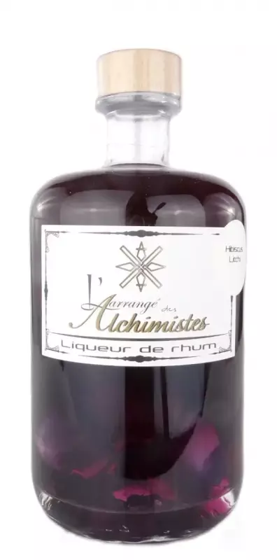 Rhum Arrangé Hibiscus Litchi élaboré en Alsace