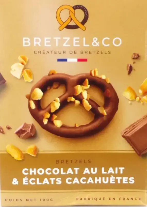 Bretzels enrobés de Chocolat au Lait et Éclats de Cacahuètes