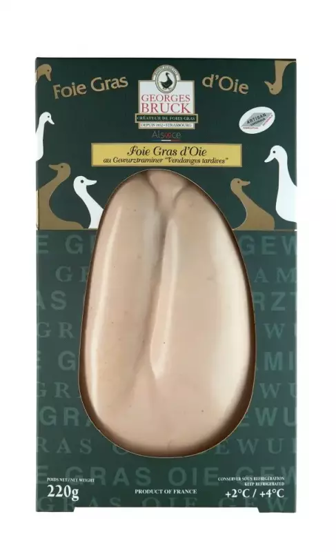 Lobe de Foie Gras d'Oie au Gewurztraminer Vendanges Tardives