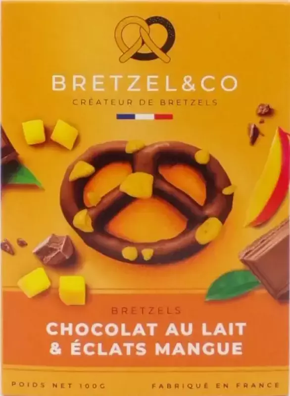 Bretzel Chocolat au Lait avec Éclats de Mangues