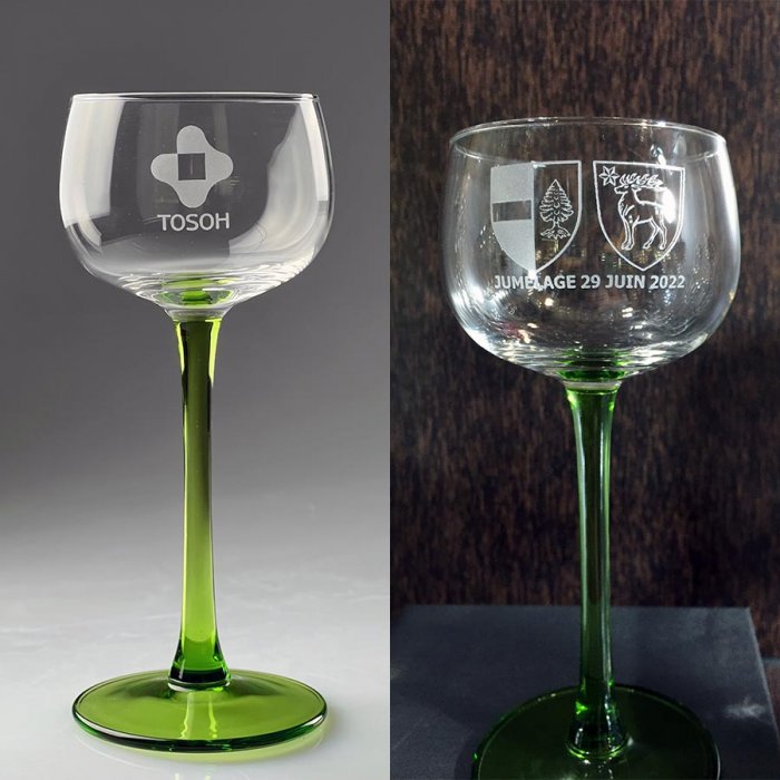 Verre à vin d'Alsace personnalisé avec logo, texte