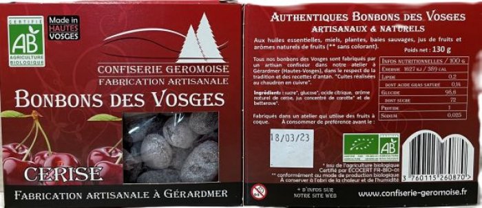 Bonbons des Vosges : Cerise - La Confiserie Géromoise, fabrication