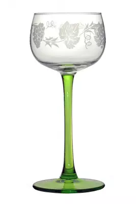 6 Verres à Vin d'Alsace Décor Grappes