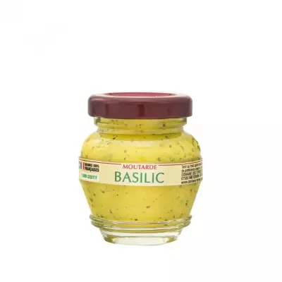 Moutarde d'Alsace au Basilic 100% Naturelle : Saveurs Méditerranéennes