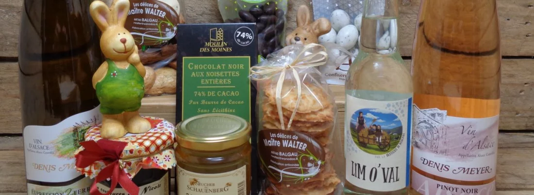 Panier Garni de Pques Cadeaux de Pques avec Chocolat et Gourmandises