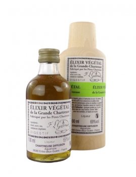 Elixir Végétal de la Grande-Chartreuse des Père Chartreux avec un étui en bois 10cl 69°