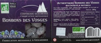 Bonbons des Vosges Myrtille
